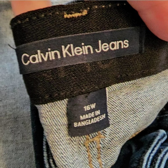 Calvin klein boho high rise wide leg cropped raw released hem jeans plus size 20 - Picture 13 of 13